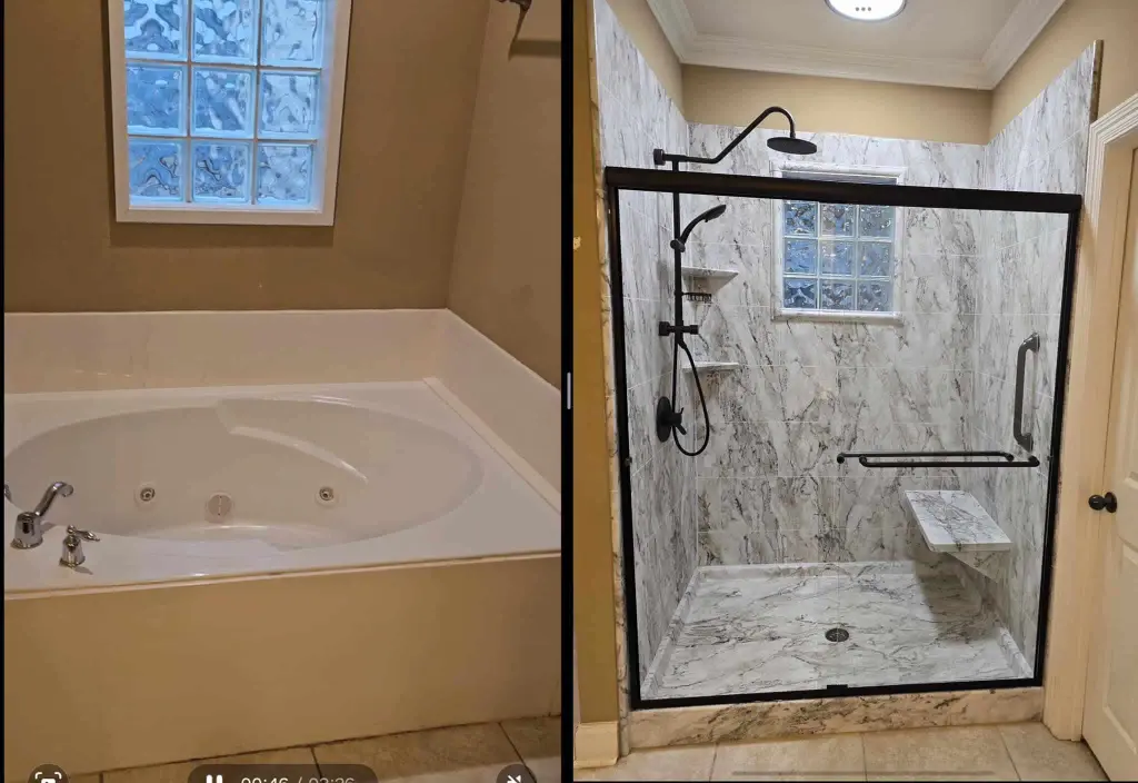 Bathroom Tub To Shower Conversion